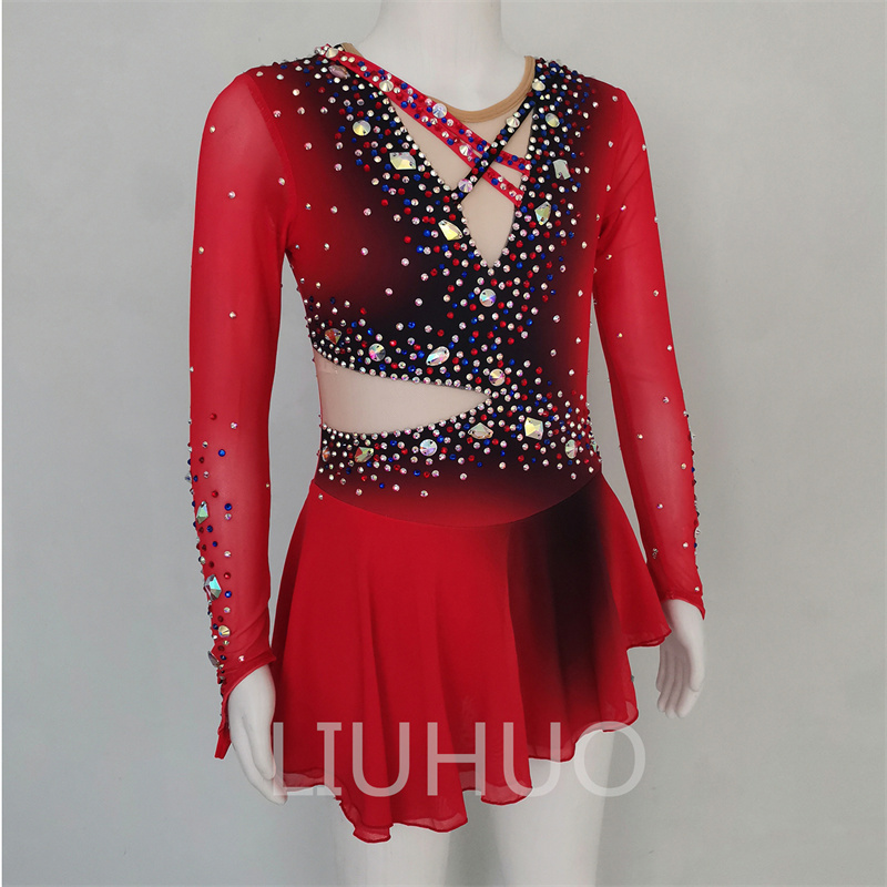 LIUHUO Ice Skating Dress for Competition Gradient